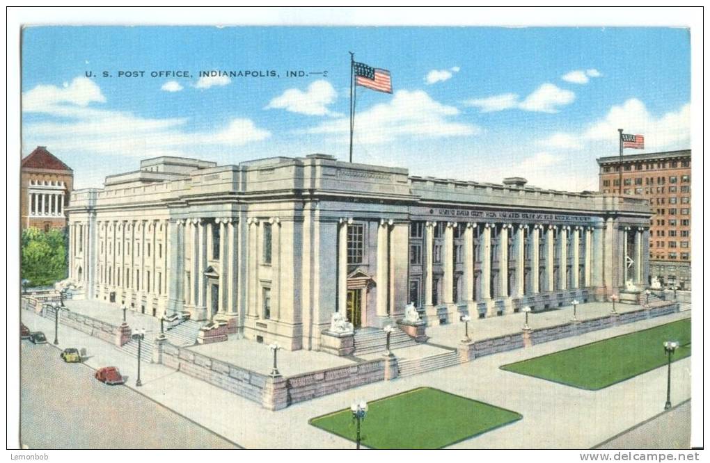 USA, U.S Post Office, Indianapolis, Indiana, 1946 Used Postcard [P8550] - Indianapolis