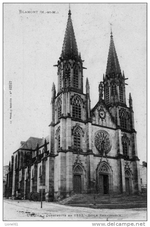 BLAMONT : (54) L'église Construite En 1853 Style Renaissance - Blamont