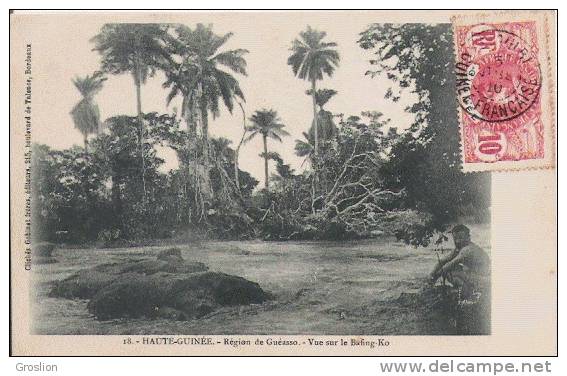 HAUTE GUINEE 18 REGION DE GUEASSO VUE SUR LE BAFING KO (HOMME ASSIS) 1910 - Guinée Française