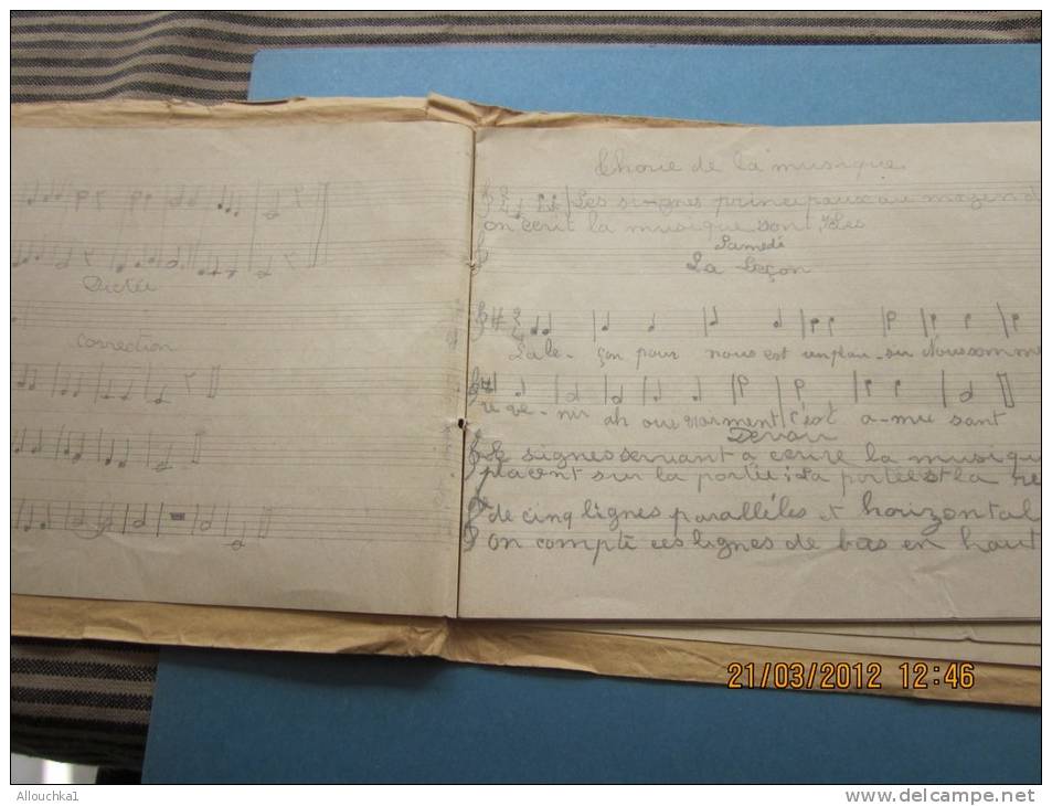 Cahier De Musique D'écolier(étude) S. Simone Place Aux Herbes Marseille-PARTITION MUSICALE ANCIENNE - Opera