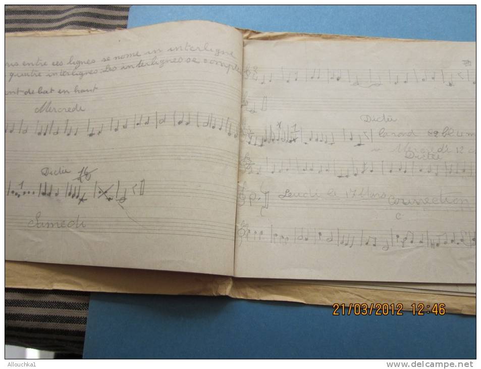 Cahier De Musique D'écolier(étude) S. Simone Place Aux Herbes Marseille-PARTITION MUSICALE ANCIENNE - Textbooks