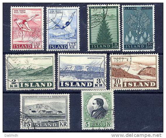 ICELAND 1957 Complete Year Used.  Michel 314-22 - Full Years