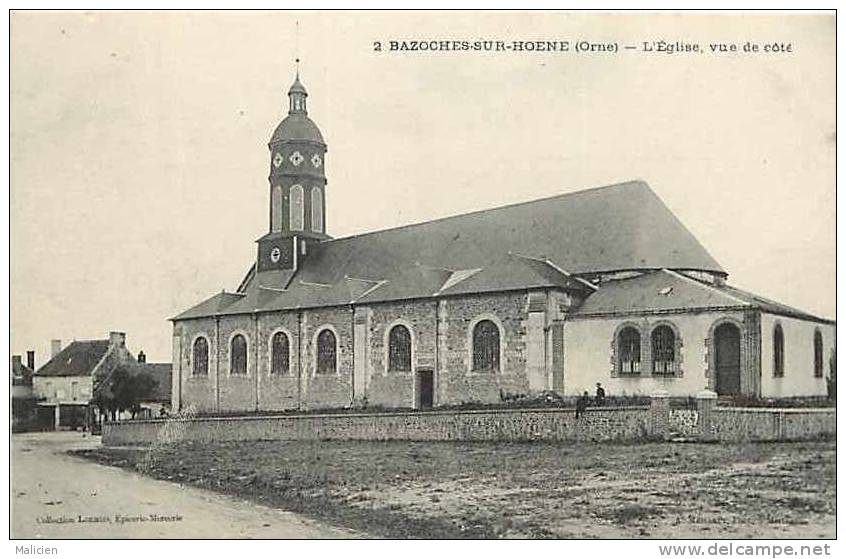 Orne - Ref A250- Bazoches Sur Hoene - L Eglise Vue De Coté   - Carte Bon Etat - - Bazoches Sur Hoene