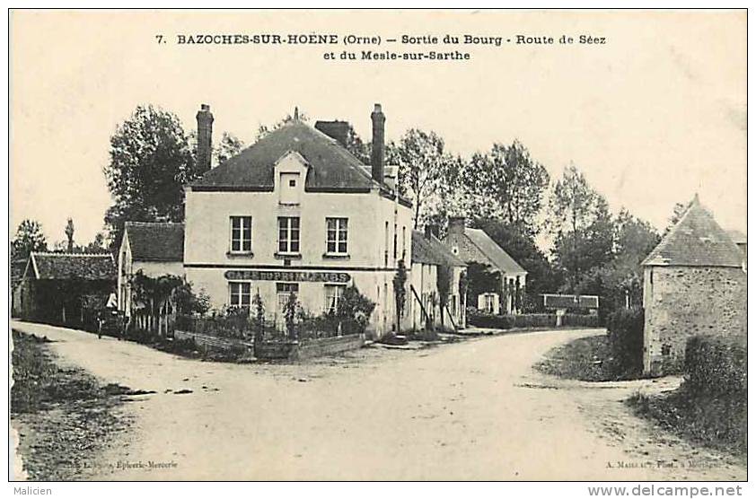 Orne - Ref A249- Bazoches Sur Hoene -sortie Du Bourg -route De Seez Et Du Mesle Sur Sarthe  - Carte Bon Etat - - Bazoches Sur Hoene