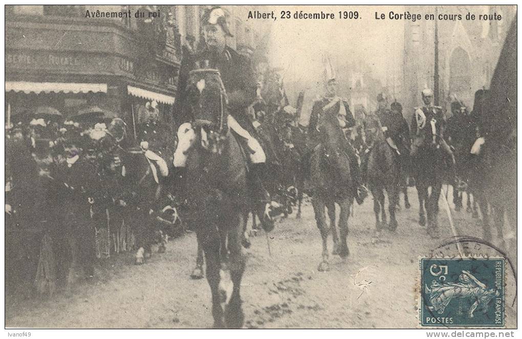 BELGIQUE -ALBERT, 23 Décembre 1909 - Le Cortège En Cours De Route - Vue Animée - Familles Royales