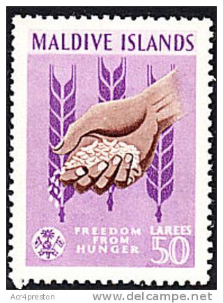 Msc307 Maldives 1963, SG123 50L Freedom From Hunger, Mounted Mint - Seychellen (...-1976)