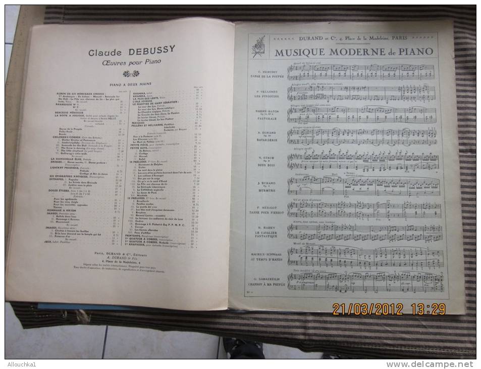 Partition:musique Classique De Claude Debussy" Deux Arabesques Pour Le Piano. - Keyboard Instruments