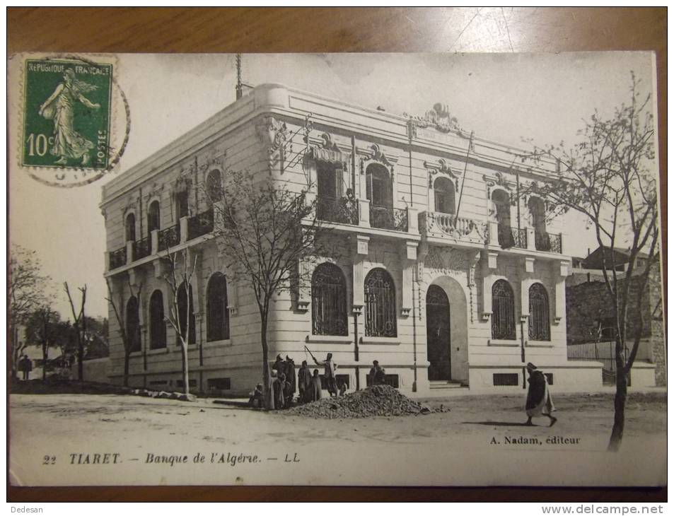 CPA Tiaret Banque De L'Algerie - Animé 1923 - Tiaret