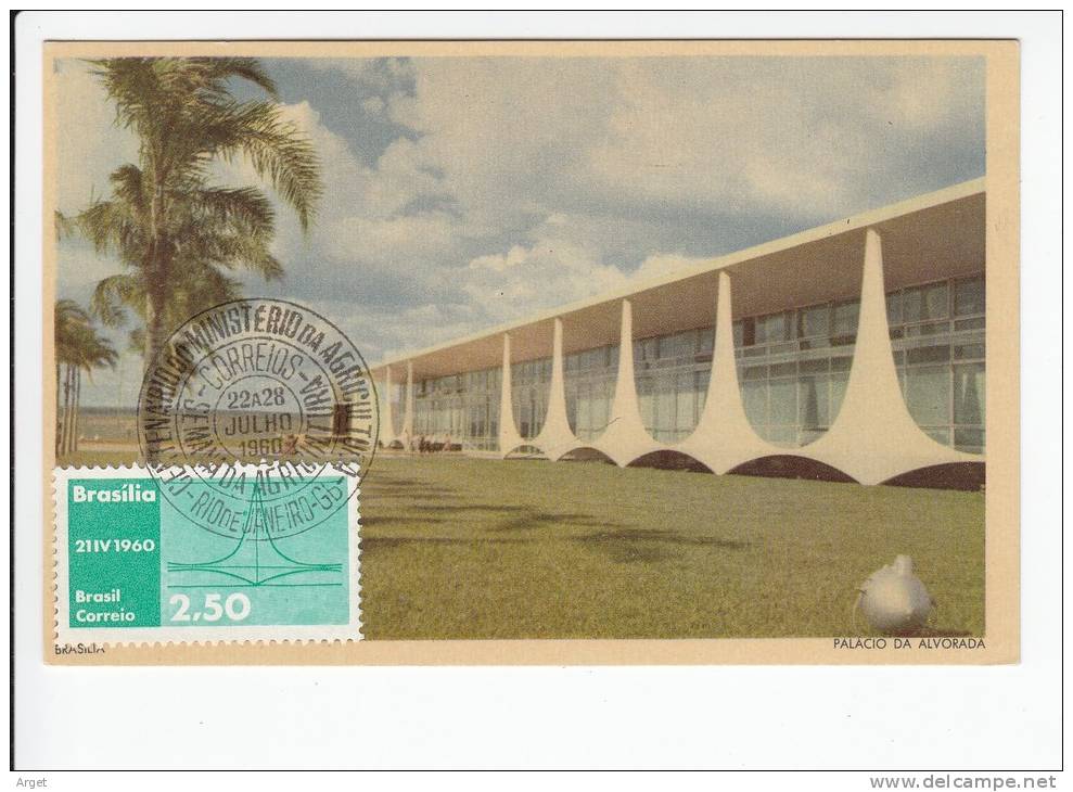 Carte-Maximum BRESIL  N° Yvert  692 (BRASILIA) Obl Sp Ill 1960 - Maximumkarten