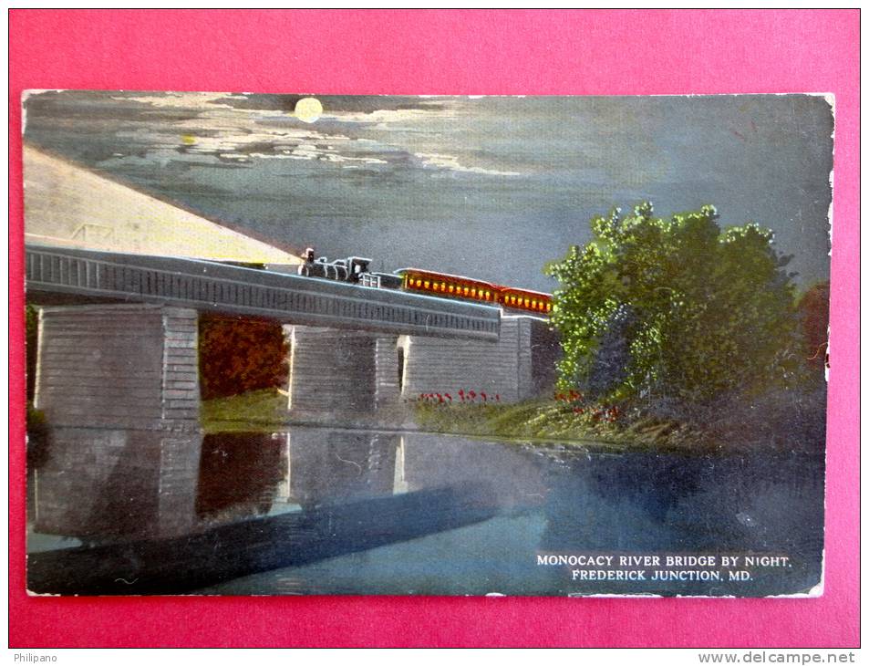 Monocacy River Bridge By Night Frederick Junction Md  1921 Cancel====== ======   == Ref 465 - Autres & Non Classés