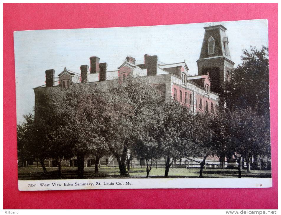 St Louis Co. – Missour  West View Eden Seminary 1908 Cancel I  ===   == Ref 465 - St Louis – Missouri