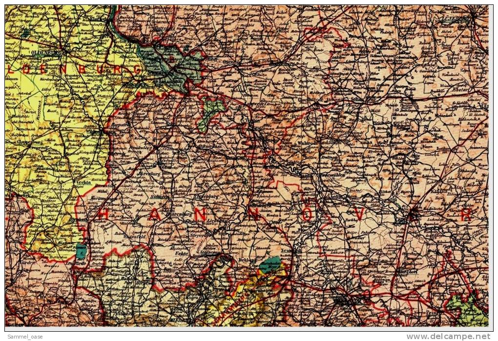 Ca.1910  Generalkarte Von Hannover , Oldenburg , Braunschweig , Lippe , Hamburg , Bremen Und Lübeck - Maps Of The World