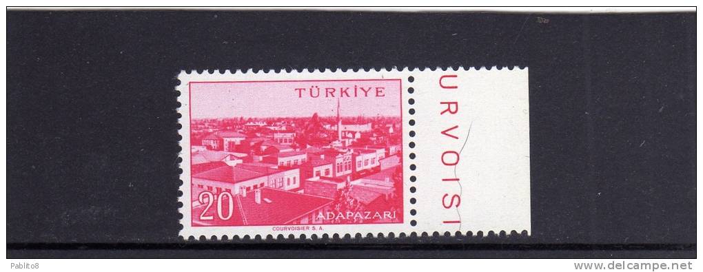 TURCHIA - TURKÍA - TURKEY 1958 CITTA´ ADAPAZAZARI TOWN  MNH - Neufs