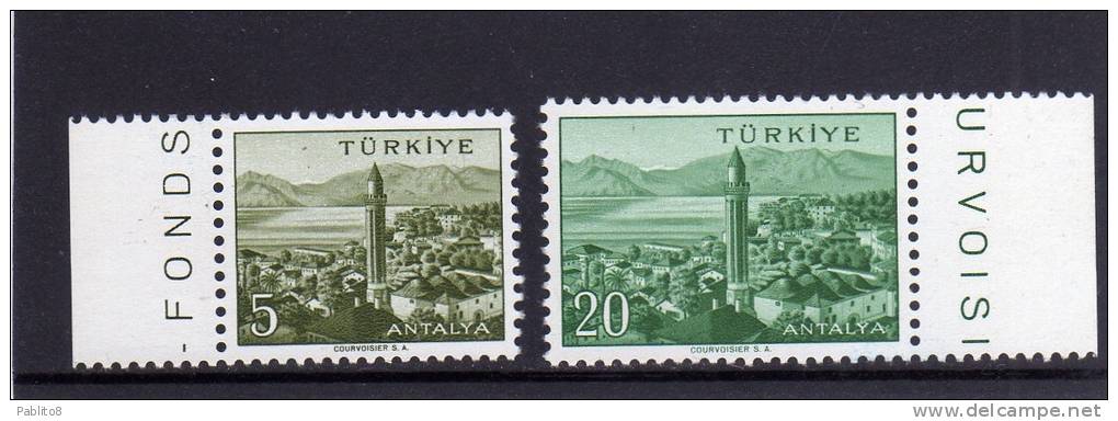 TURCHIA - TURKÍA - TURKEY 1958 CITTA´  ANTALYA TOWN SERIE COMPLETA MNH - Unused Stamps