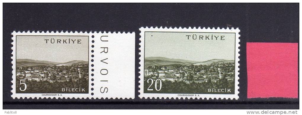 TURCHIA - TURKÍA - TURKEY 1958 CITTA´  BILECIK TOWN SERIE COMPLETA MNH - Unused Stamps