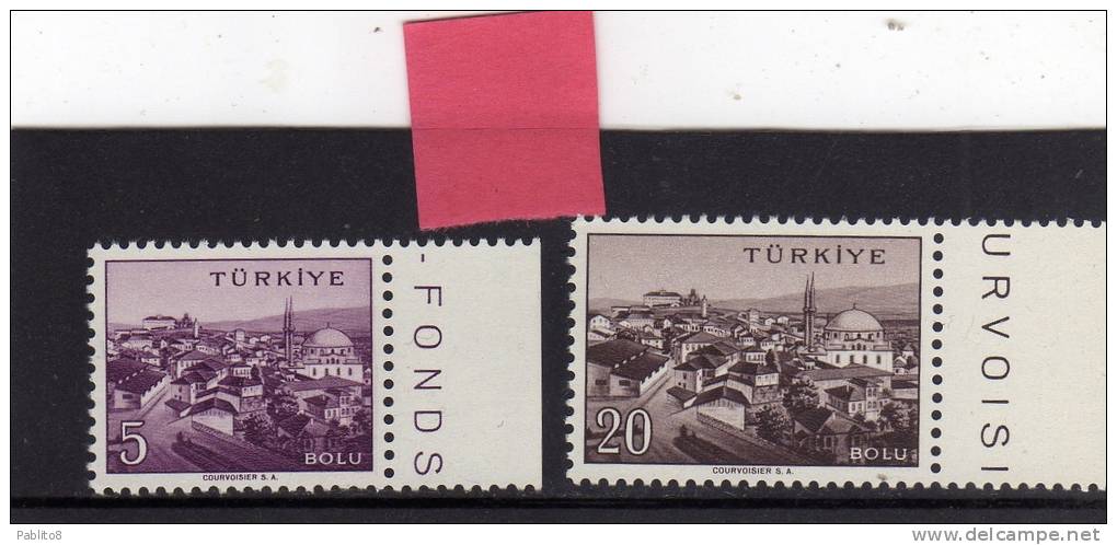 TURCHIA - TURKÍA - TURKEY 1958 CITTA´ BOLU TOWN SERIE COMPLETA MNH - Unused Stamps