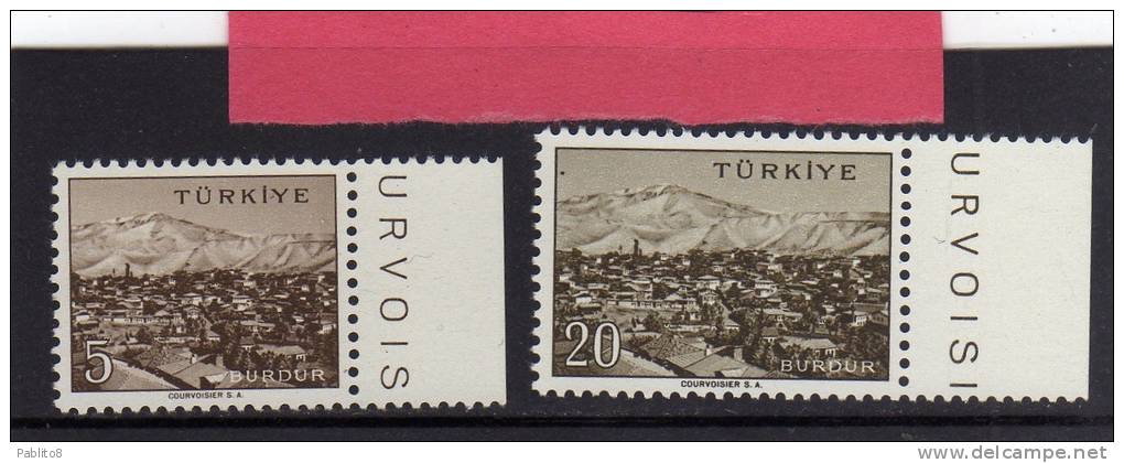 TURCHIA - TURKÍA - TURKEY 1958 CITTA´ BURDUR TOWN SERIE COMPLETA MNH - Unused Stamps