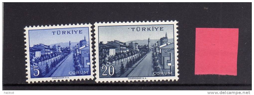 TURCHIA TURKÍA TURKEY 1958 CITTÀ çORUM TOWN SERIE COMPLETA MNH - Neufs