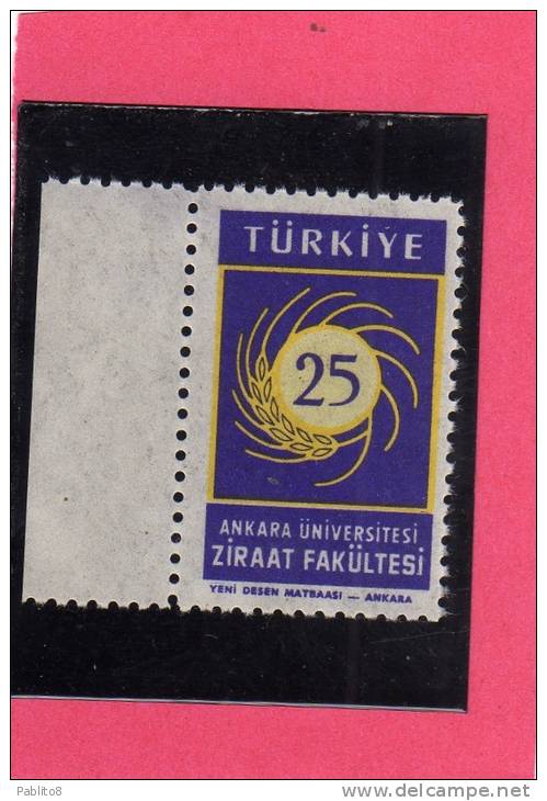 TURCHIA - TURKÍA - TURKEY 1959 AGRICOLTURA - AGRICULTURE MNH - Unused Stamps