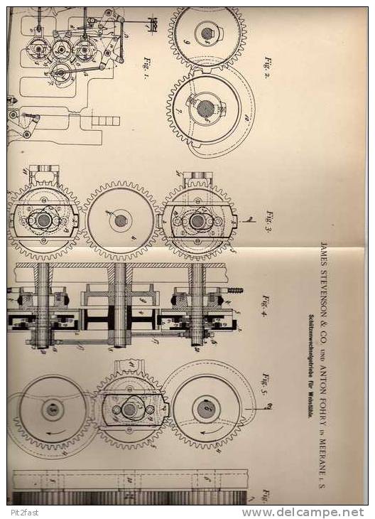 Original Patentschrift - A. Fohry In Meerane I.S., 1899 , Wechselgetriebe Für Webstuhl , Weberei !!! - Maschinen