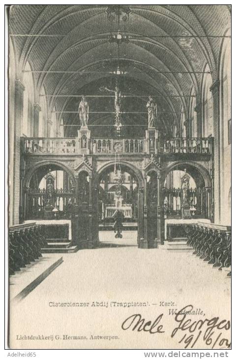 1904 Lichtdrukkerij Hermans, Sterstempel Westmalle, Cistercienzer Abdij Trappisten Kerk - Malle