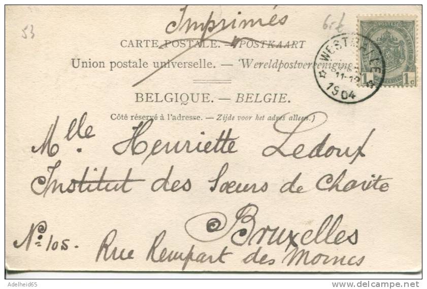 1904 Lichtdrukkerij Hermans, Sterstempel Westmalle, Cistercienzer Abdij Trappisten Kerk - Malle