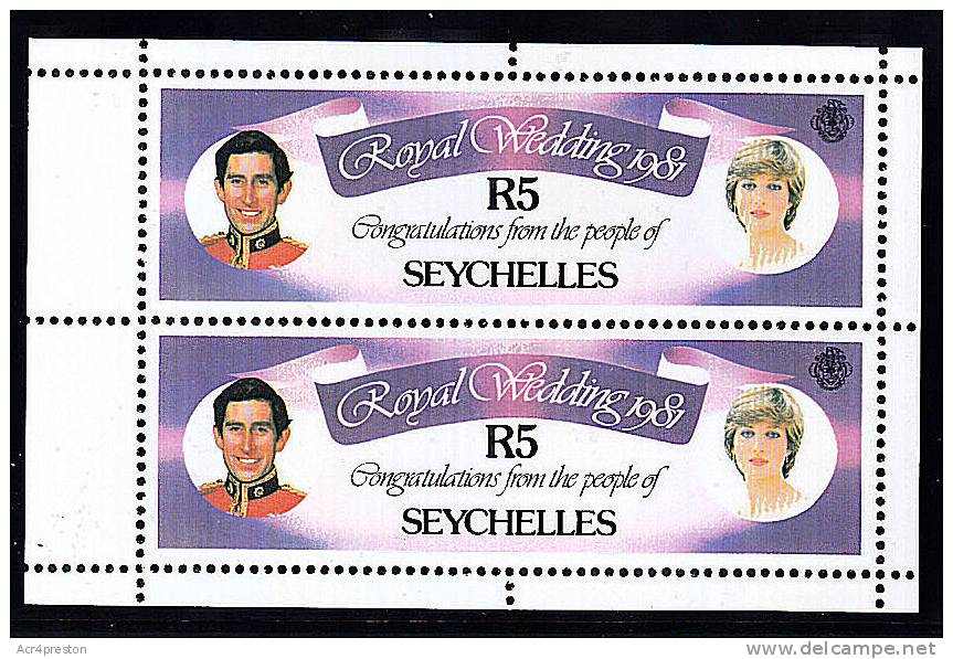 Sc0513a Seychelles 1981, SG 513a, Royal Wedding Booklet Pane, Unmounted Mint - Seychelles (1976-...)