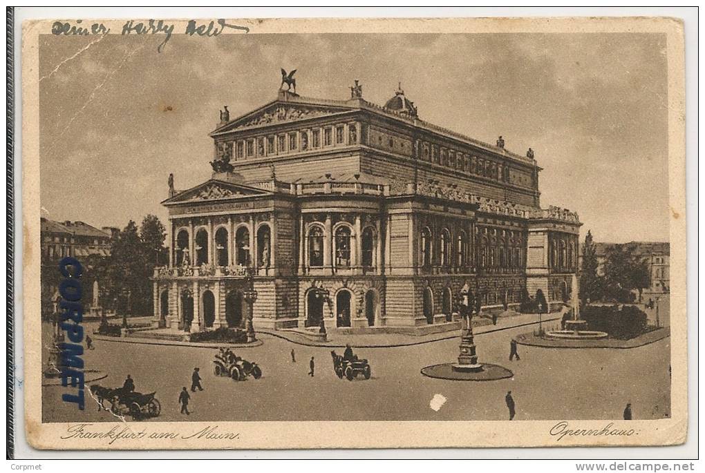 GERMANY - 1929 POSTCARD OPERNHAUS - Fancy Automatic Cancel Frankfurt An Main älteste Deutsche Messe - Beethoven Stamp - Franking Machines (EMA)