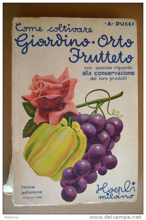 PBD/11 COME COLTIVARE GIARDINO ORTO FRUTTETO Hoepli 1966/ricette - Giardinaggio