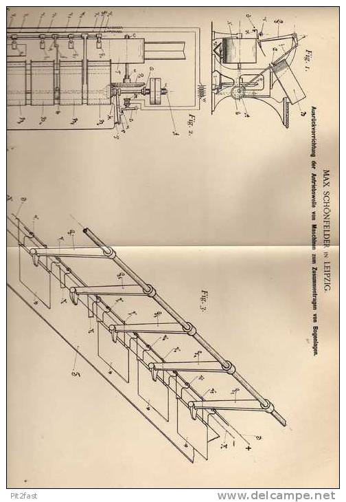 Original Patentschrift - Antriebswellen Vorrichtung Für Maschinen , 1901 ,M. Schönfelder In Leipzig !!! - Máquinas