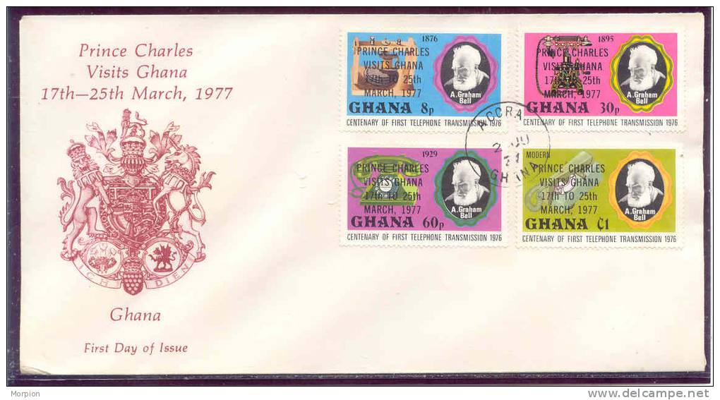 GHANA  Enveloppe FDC  1977  Yvert  N° 569 / 572 Visite Du Prince Charles - Ghana (1957-...)