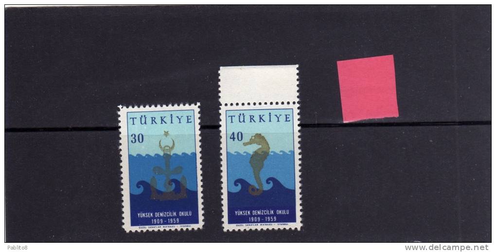 TURCHIA - TURKÍA - TURKEY 1959 SCUOLA NAUTICA - NAUTICAL SCHOOL MNH - Unused Stamps