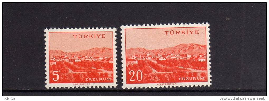 TURCHIA - TURKÍA - TURKEY 1959 CITTA´ ERZURUM TOWN SERIE COMPLETA MNH - Unused Stamps