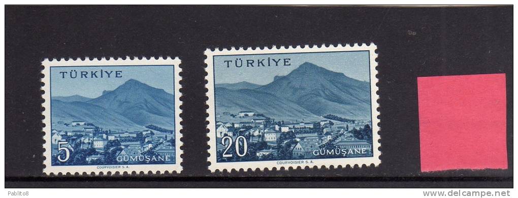 TURCHIA - TURKÍA - TURKEY 1959 CITTA´ GUMUSANE TOWN SERIE COMPLETA MNH - Ungebraucht