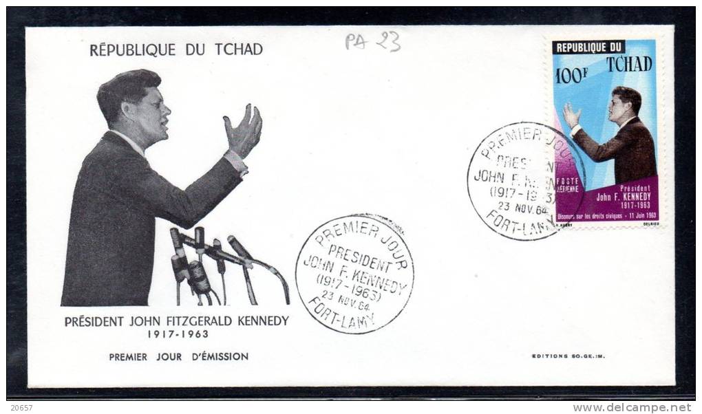 Tchad A 023 Fdc Président John Fitzgerald Kennedy USA - Kennedy (John F.)