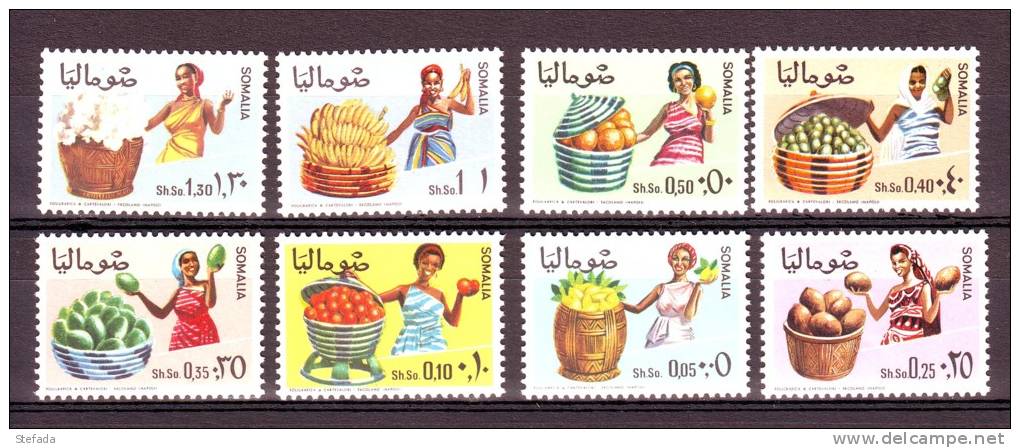 SOMALIA REPUBBLICA 1968 PRODOTTI AGRICOLI SOMALI  8 Valori Completa MNH** - Agriculture