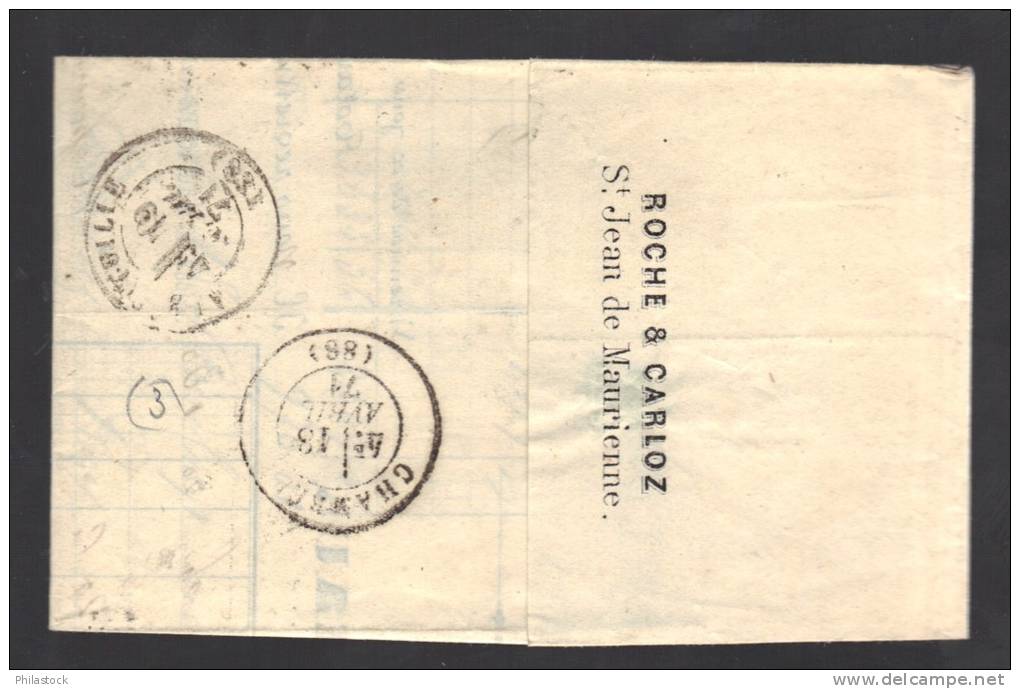 FRANCE 1871 N° 45 (défectueux) Obl. S/Lettre Entiére GC 3673 & C à D St. Jean De Maurienne - 1870 Bordeaux Printing