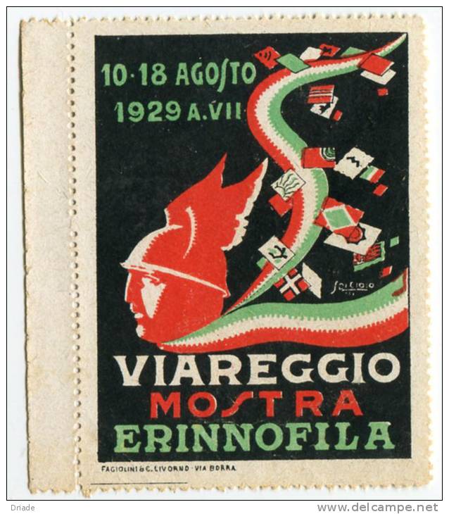 ERINNOFILO MOSTRA ERINNOFILIA VIAREGGIO ANNO 1929 - Cinderellas