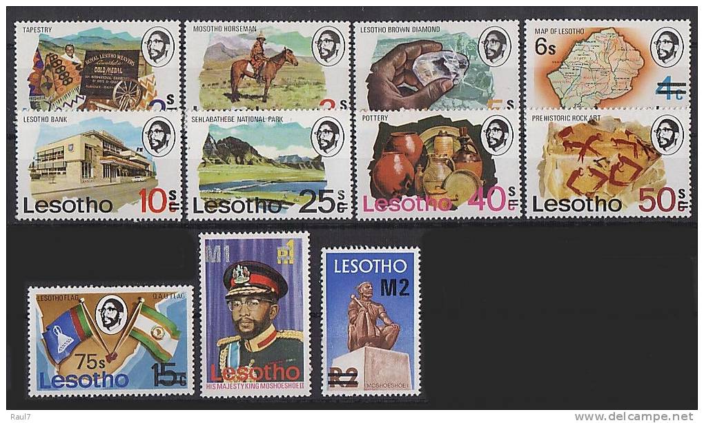 Lesotho 1980 // Série Courante De 1976 Surchargé // 11v Neufs // Mnh - Lesotho (1966-...)