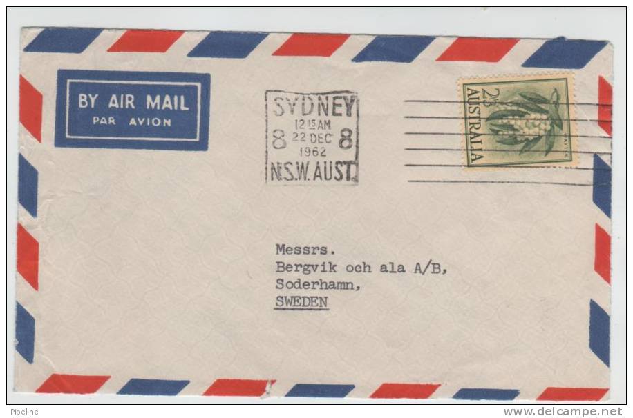 Australia Air Mail Cover Sent To Sweden Sydney 22-12-1962 - Covers & Documents