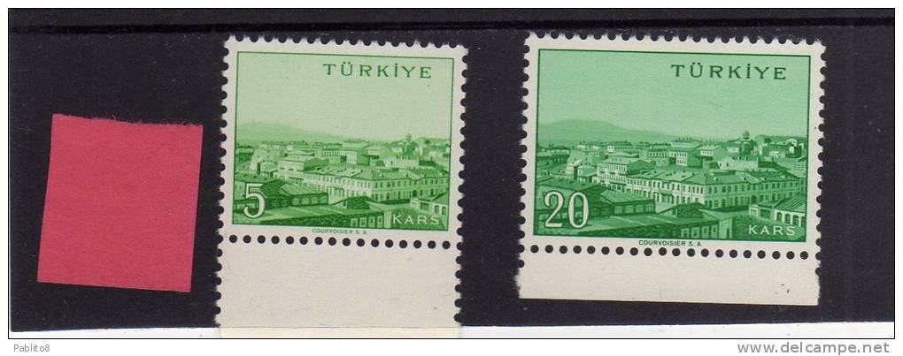 TURCHIA - TURKÍA - TURKEY 1959 - 1960 VIEW VEDUTA CITTA´ KARS TOWN SERIE COMPLETA COMPLETE SET MNH - Neufs