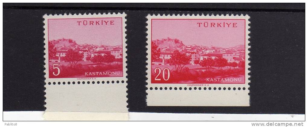 TURCHIA - TURKÍA - TURKEY 1959 - 1960 VIEW VEDUTA CITTA´ KASTAMONU TOWN SERIE COMPLETA COMPLETE SET MNH - Nuovi