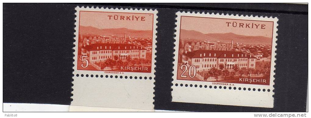 TURCHIA - TURKÍA - TURKEY 1959 - 1960 VIEW VEDUTA CITTA´ KIRSEHIR TOWN SERIE COMPLETA COMPLETE SET MNH - Nuovi