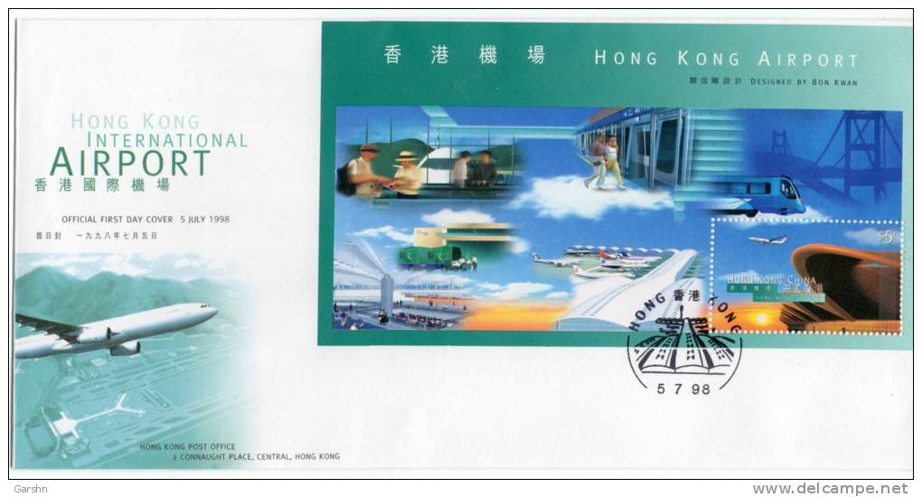 FDC De Chine : 1998 Hong Kong - Inauguratio De Hong Kong International Airport - FDC