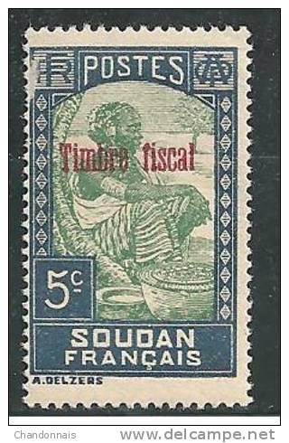 Soudan N° 63 Avec Surcharge "Timbre Fiscal" Léger éclat En Haut à Gauche Sinon Très Rare (neuf **) (L30) - Autres & Non Classés