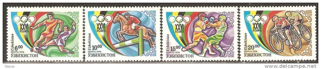 Uzbekistan 1996 Mi# 120-123 ** MNH - Summer Olympic Games, Atlanta - Summer 1996: Atlanta