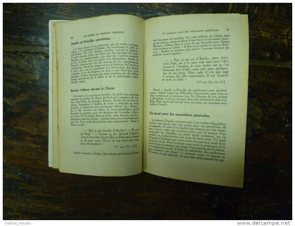 1938   NOS FRERES LES PREMIERS CHRETIENS  Par  L' Abbé Courtois  P.S.S.  Enquête Sur L'apostolat De 1er Siècle - Religion