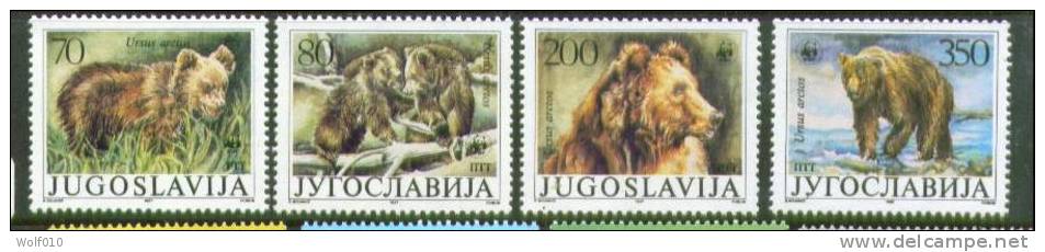 Yugoslavia. WWF. Brown Bears.  MNH Set. SCV = 11.50 - Bears