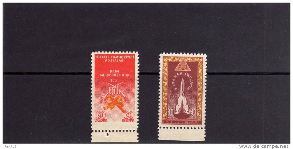 TURCHIA - TURKÍA - TURKEY 1960 SCUOLA DI GUERRA - WAR COLLEGE  SERIE COMPLETA MNH - Unused Stamps
