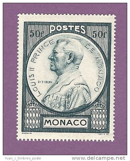 MONACO TIMBRE N° 285 NEUF AVEC CHARNIERE PRINCE LOUIS II - Unused Stamps